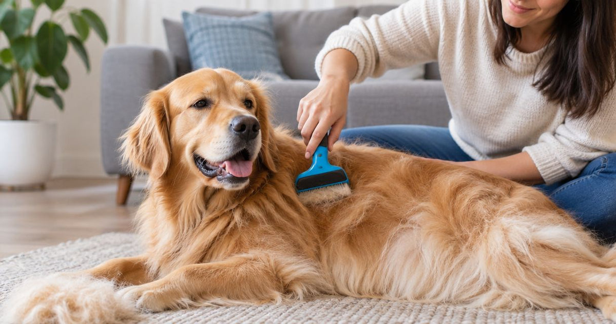 How often should you use deshedding tools on a shedding dog?
