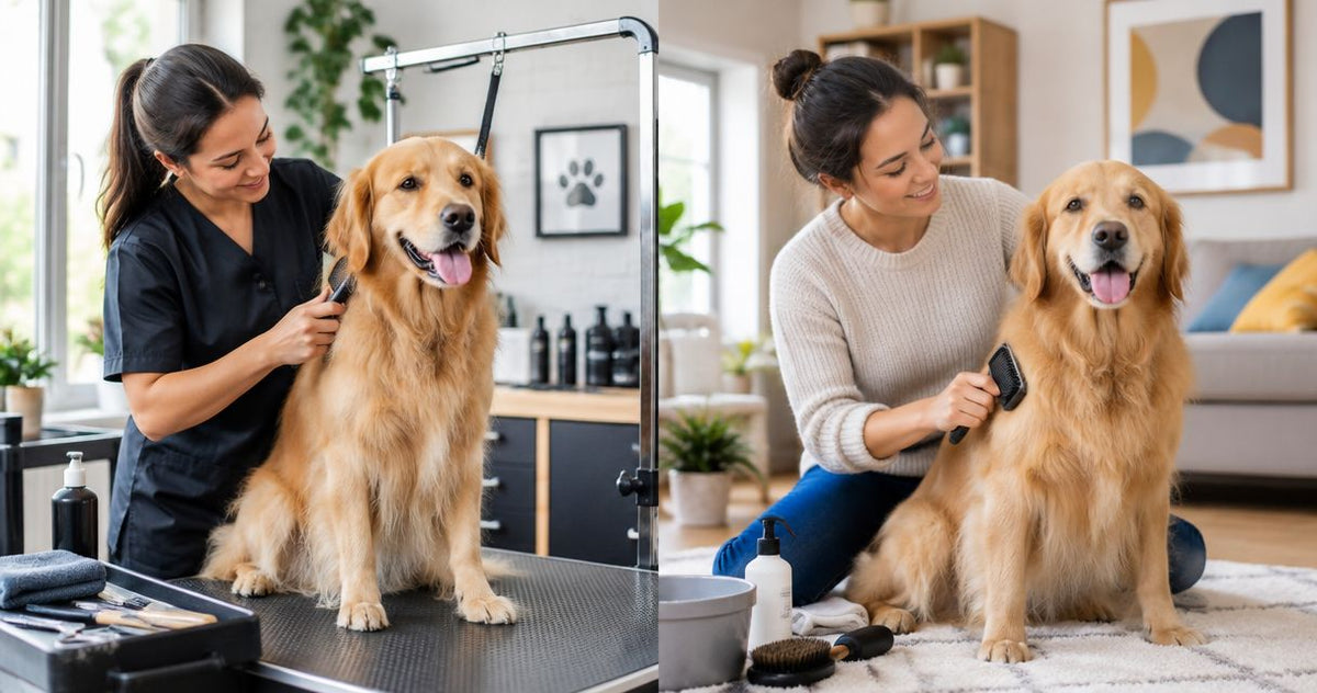 How much does professional dog grooming cost compared to doing it at home?