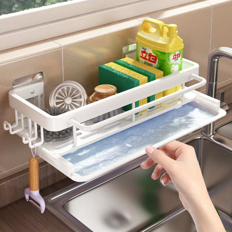 Wall-Mounted Kitchen Storage Rack – No-Drill Organizer