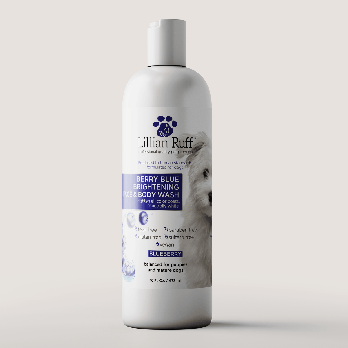 Lillian Ruff Berry Blue Brightening Face & Body Wash – 16 oz