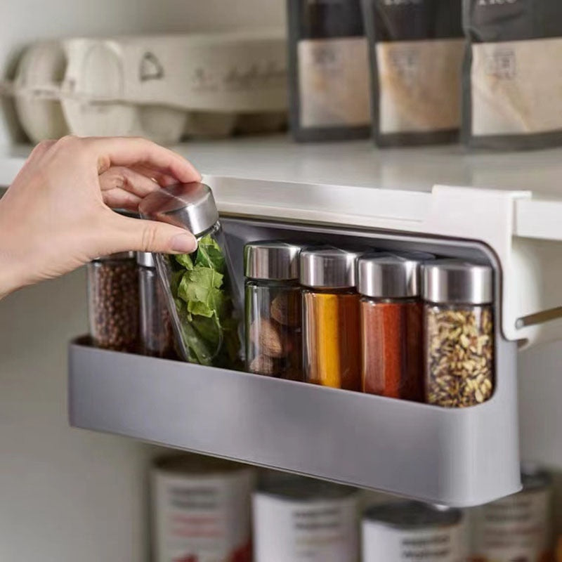 Under-Shelf Spice Organizer – Self-Adhesive Storage Rack