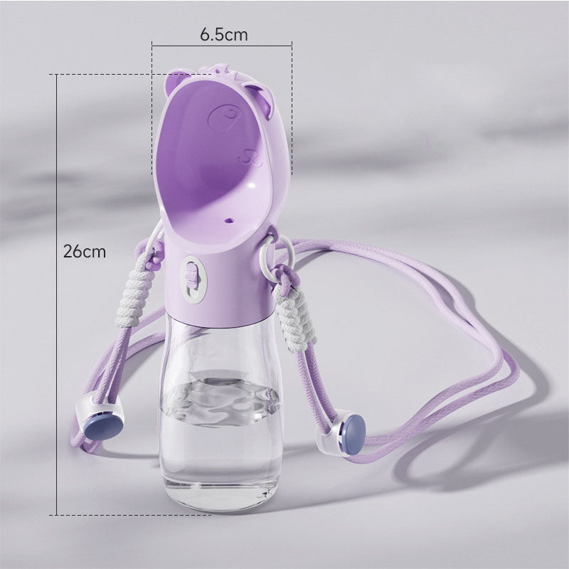 Portable Leakproof Pet Water Bottle with Food Container