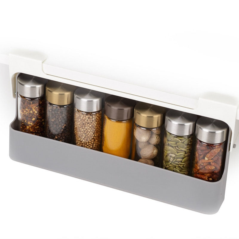 Under-Shelf Spice Organizer – Self-Adhesive Storage Rack