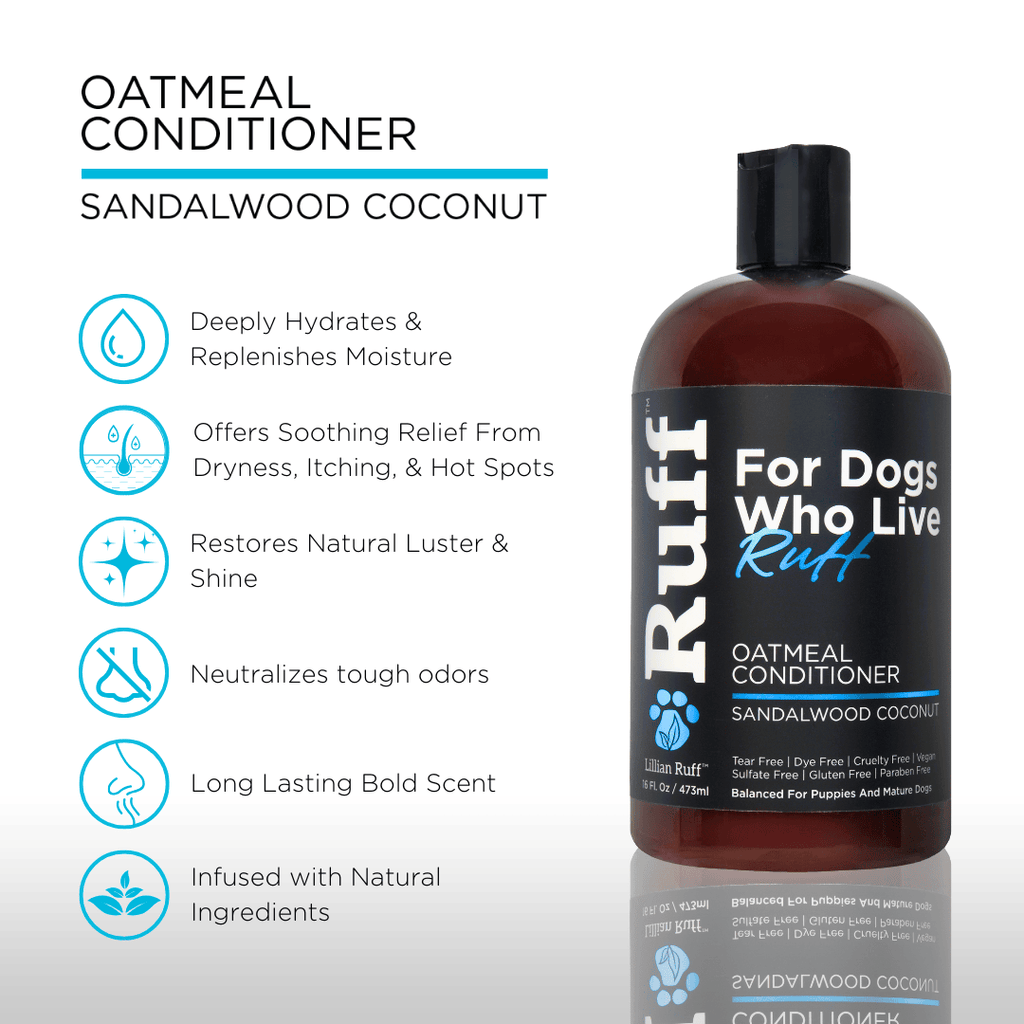 RUFF Sandalwood Coconut Oatmeal Dog Conditioner – 16 oz