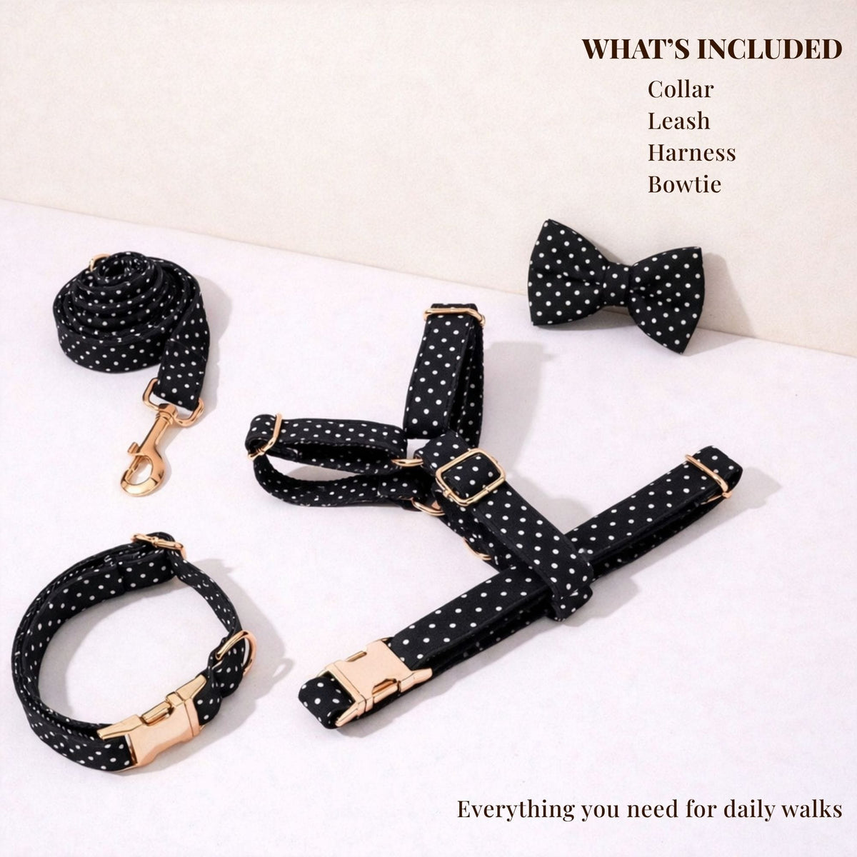 Black Polka Dot Print Set
