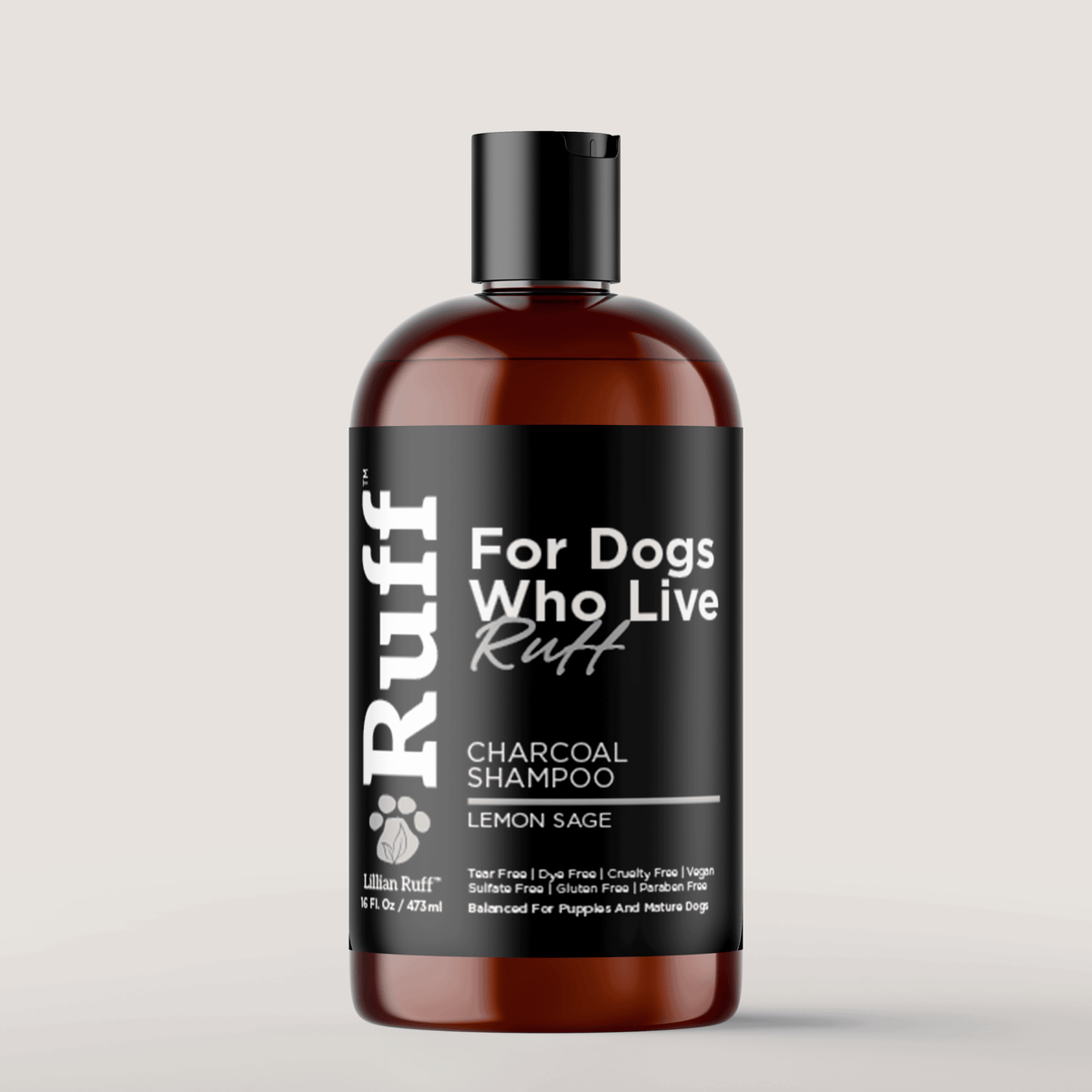Lillian Ruff Activated Charcoal Dog Shampoo – 16 oz