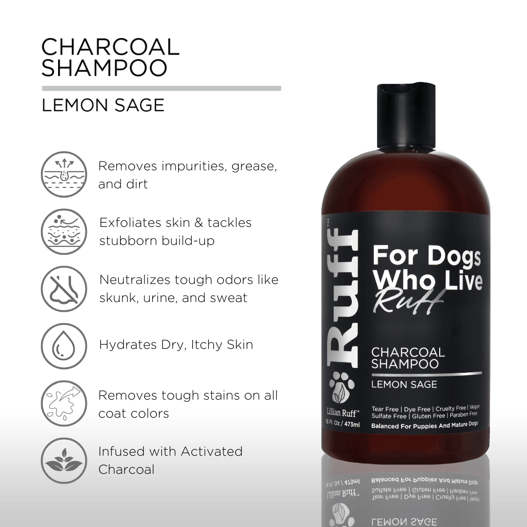 Lillian Ruff Activated Charcoal Dog Shampoo – 16 oz