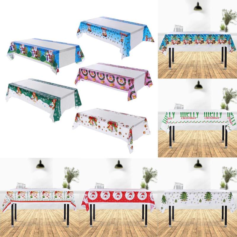 New Year Christmas Tablecloth Kitchen Dining Table Decorations Rectangular Table Covers Christmas Decorations for Home Navidad
