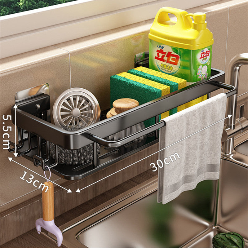 Wall-Mounted Kitchen Storage Rack – No-Drill Organizer