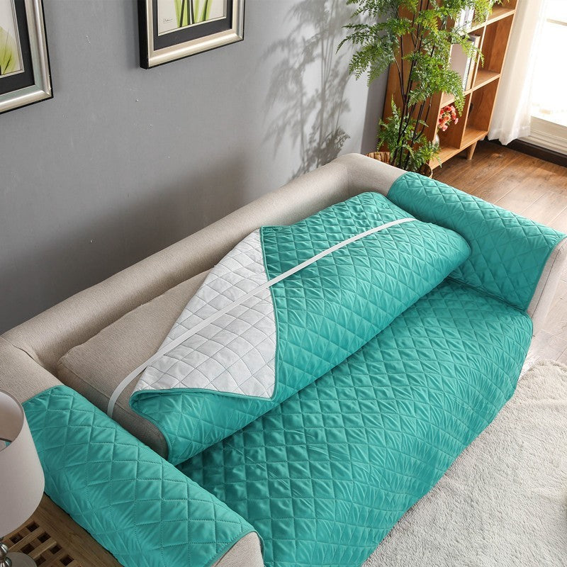 Quilted Pet Couch Cover – Furniture Protector with Armrests & Side Pockets, Chair / Loveseat / Sofa