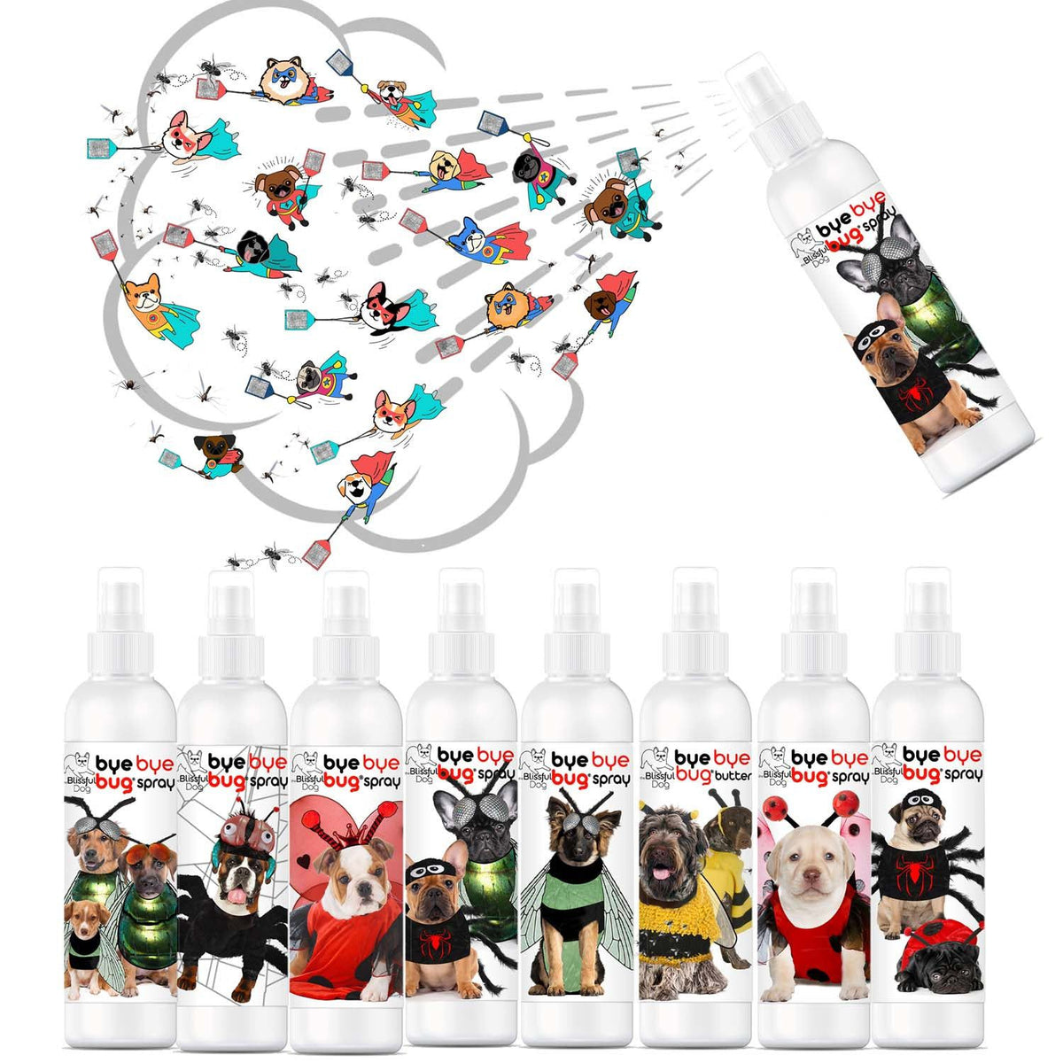Bye Bye Bug™ Natural Dog Bug Spray – Essential Oil Insect Repellent, 4 oz to Gallon
