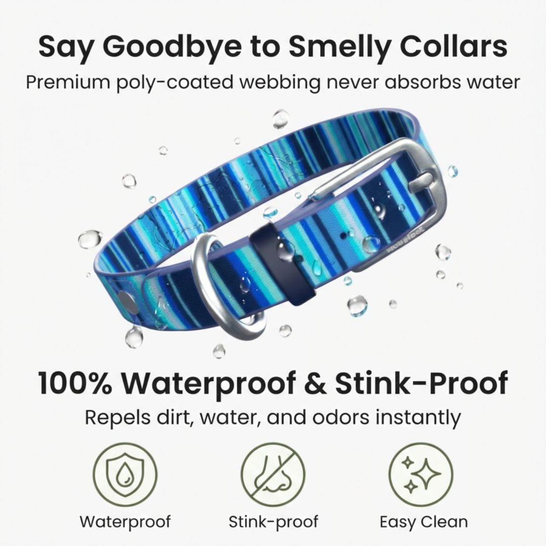 Rubyloo Waterproof Dog Collar – Washable, Stink-Proof & Quick-Dry