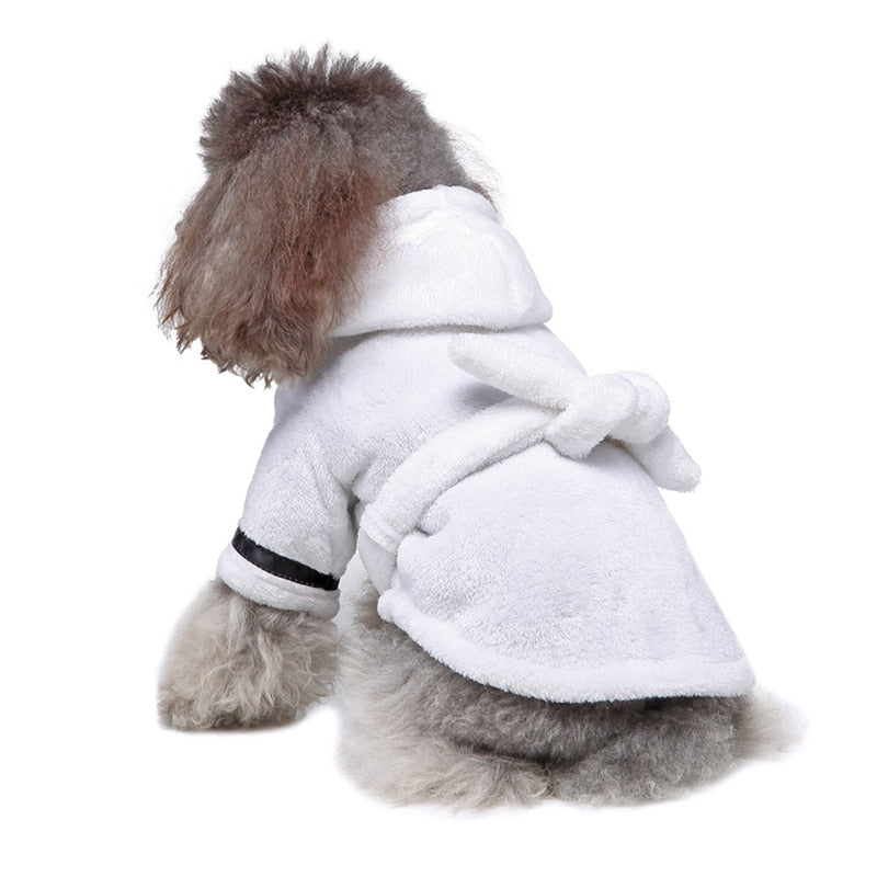 Pet Bathrobe & Quick-Dry Pajamas – Soft Polyester Dog Towel Robe, Sizes S–XL