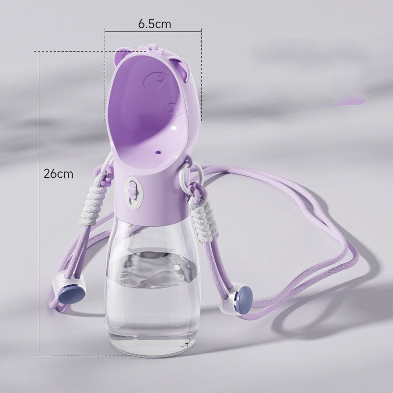Portable Leakproof Pet Water Bottle with Food Container