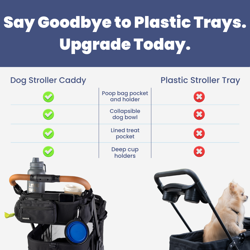 Rubyloo Dog Stroller Caddy Organizer – Insulated Cup Holders & Storage