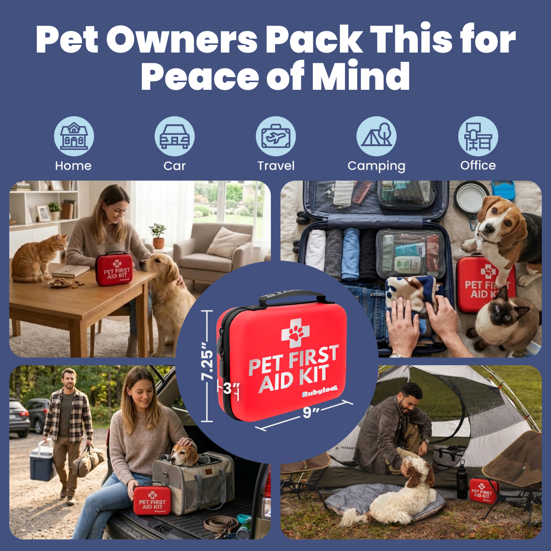 Pet First Aid Kit for Dogs & Cats – Waterproof Case