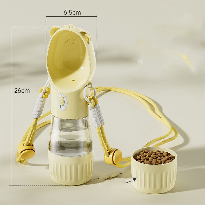 Portable Leakproof Pet Water Bottle with Food Container