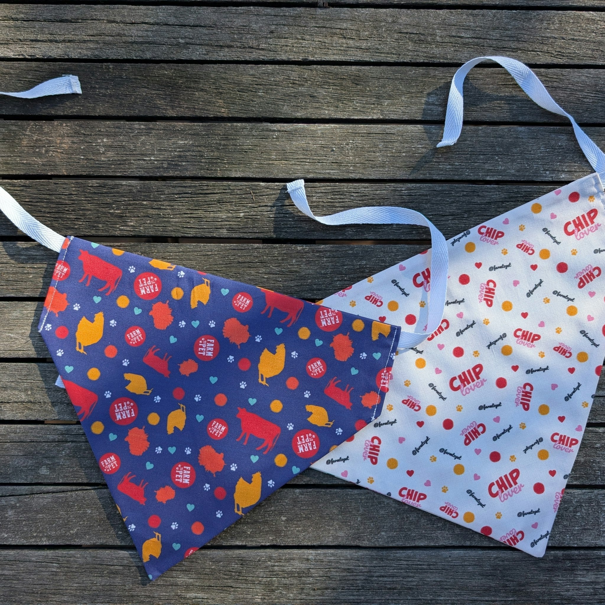 Tie-on Dog Bandana | Adjustable String-tie Bandana for Dogs and Cats