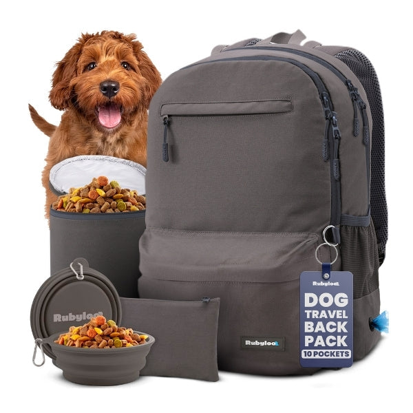 The Original Doggy Bag™ Backpack for Dog Supplies – 6-Piece Travel Kit with Bowls & Treat Pouch