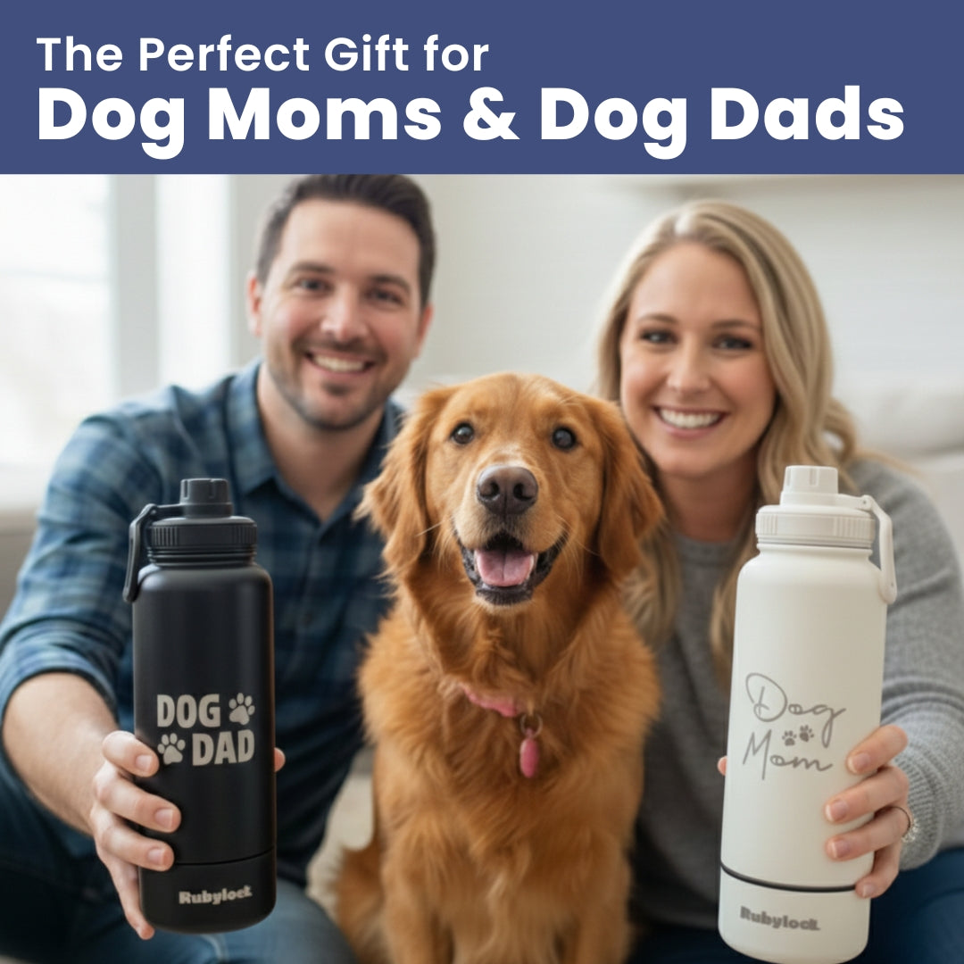 Rubyloo Dog + Human Water Bottle with Detachable Dog Bowl – Insulated 2-in-1