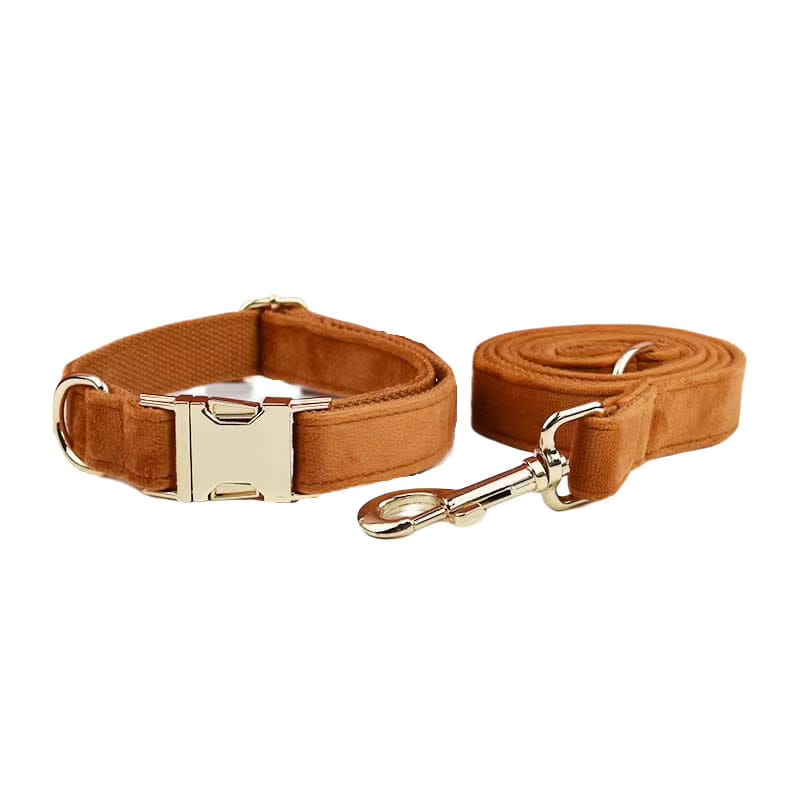 Ancient Pottery Velvet Dog Harness Set – Personalized No-Pull Harness, Leash & Collar