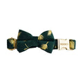 Green Feather Velvet Dog Harness Set – Personalized No-Pull Harness, Leash & Collar
