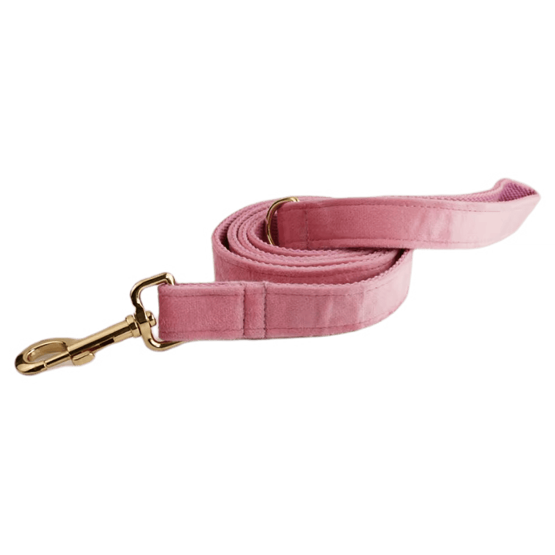 Pink Velvet Dog Harness Set – Personalized No-Pull Harness, Leash & Collar