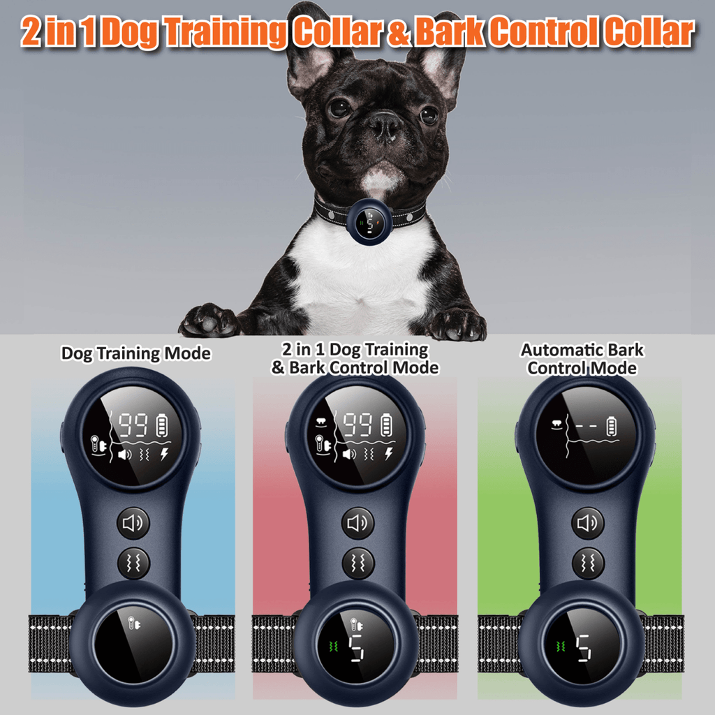 2-in-1 Rechargeable Dog Training & Bark Control Collar