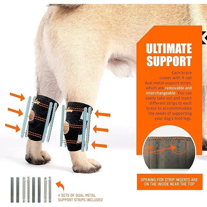 NeoAlly 3-in-1 Short Dog Hock Brace for Small Dogs – Pair