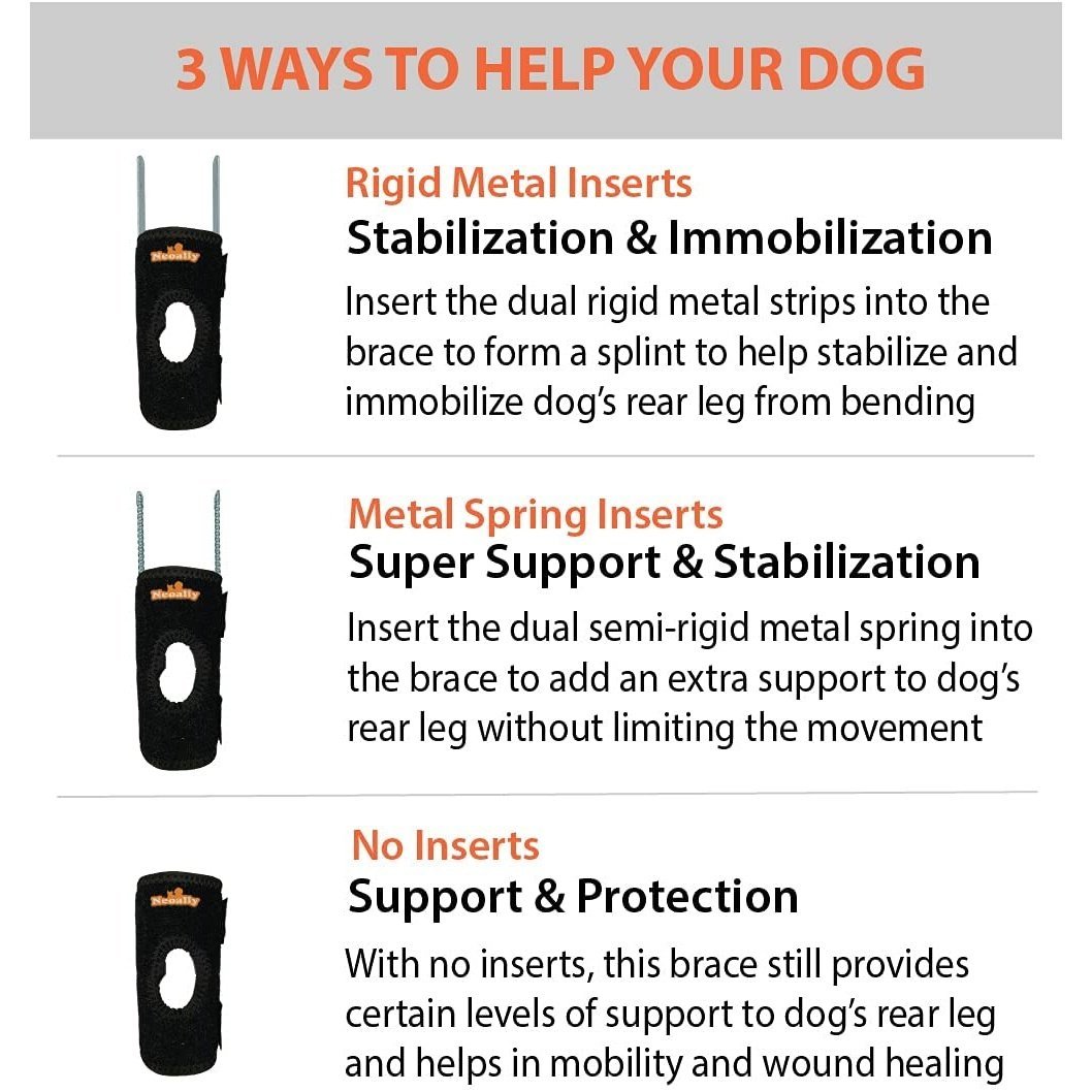 NeoAlly 3-in-1 Short Dog Hock Brace for Small Dogs – Pair