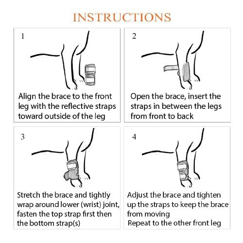 NeoAlly Dog Front Leg Support Braces with Reflective Straps – Pair